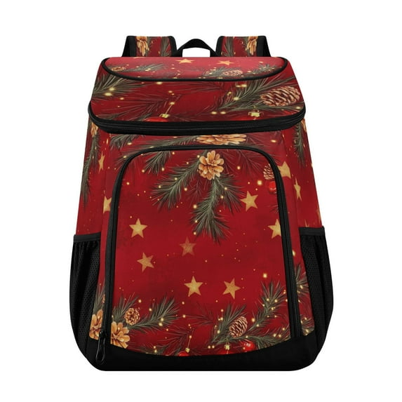 Backpack Cooler lunch bag 36 Can Capacity Insulated Bag for Camping, Beach, Hiking & Travel Pine Branchesand Stars