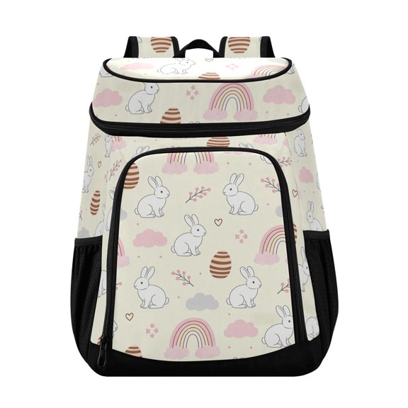 Backpack Cooler lunch bag 36 Can Capacity Insulated Bag for Camping, Beach, Hiking & Travel Rainbow and Rabbit Pattern