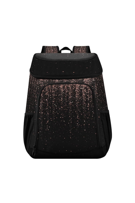 Backpack Cooler lunch bag 36 Can Capacity Insulated Bag for Camping, Beach, Hiking & Travel Rose Gold Glitter