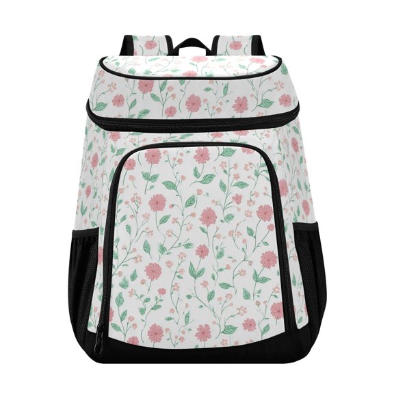 Backpack Cooler lunch bag 36 Can Capacity Insulated Bag for Camping, Beach, Hiking & Travel Spring Flowers and Vines