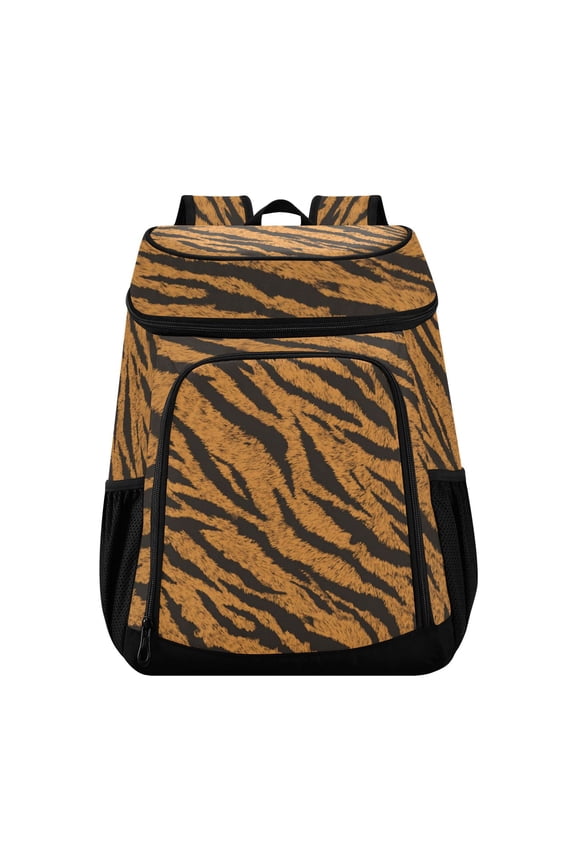 Backpack Cooler lunch bag 36 Can Capacity Insulated Bag for Camping, Beach, Hiking & Travel Tiger Stripes Pattern