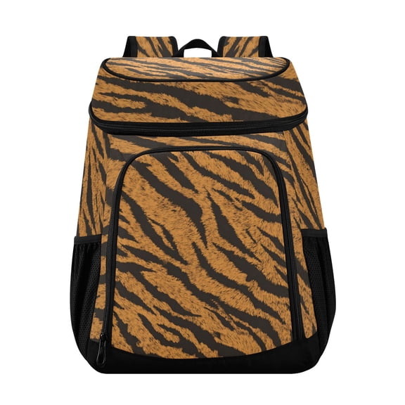 Backpack Cooler lunch bag 36 Can Capacity Insulated Bag for Camping, Beach, Hiking & Travel Tiger Stripes Pattern