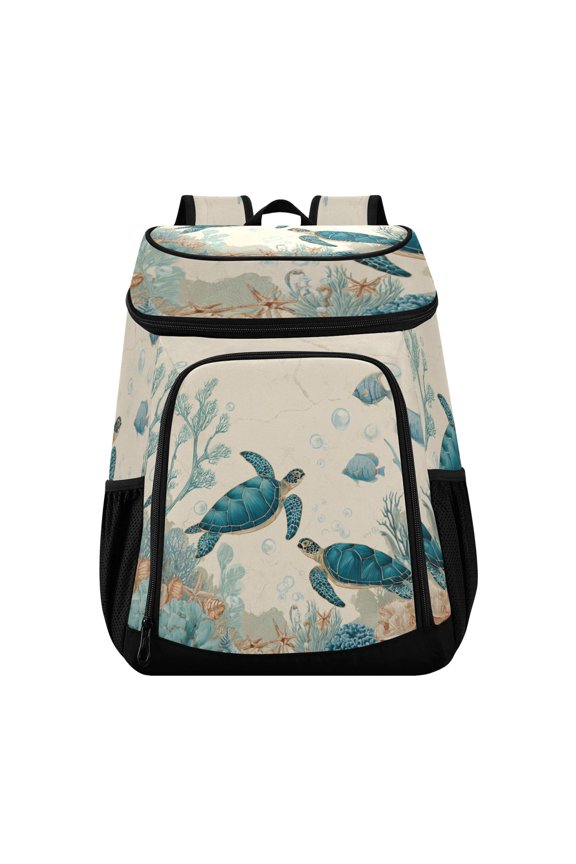 Backpack Cooler lunch bag 36 Can Capacity Insulated Bag for Camping, Beach, Hiking & Travel Underwater Scene Featuring