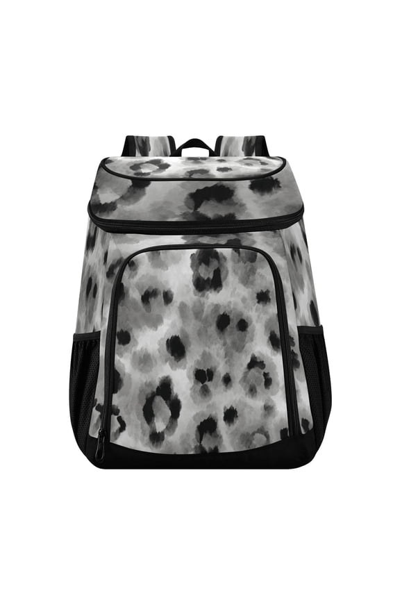 Backpack Cooler lunch bag 36 Can Capacity Insulated Bag for Camping, Beach, Hiking & Travel Watercolor Leopard Spots