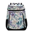 thumbnail image 1 of Backpack Cooler lunch bag 36 Can Capacity Insulated Bag for Camping, Beach, Hiking & Travel Watercolor Orchids and Lilies, 1 of 7