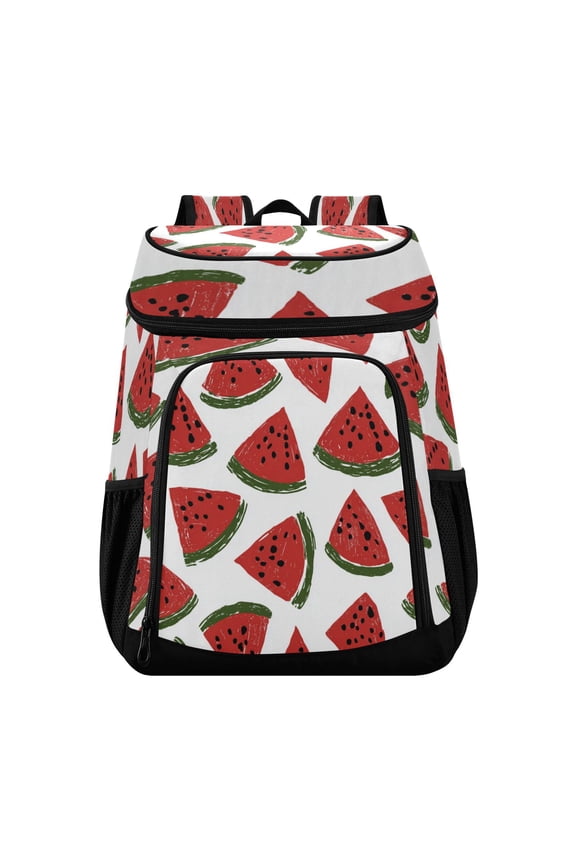 Backpack Cooler lunch bag 36 Can Capacity Insulated Bag for Camping, Beach, Hiking & Travel Watermelon Slice Pattern