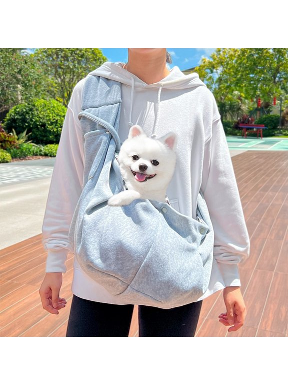 Backpack and Crossbody Sling Bag for Cats and Dogs, Extra Large Travel Bag with Thick Padded Shoulder Strap, Removable Washable Pad, and Storage Pockets