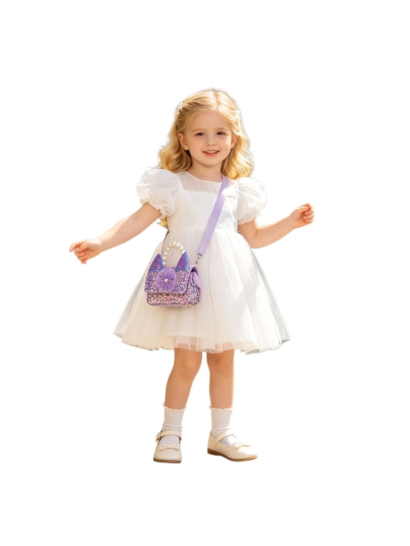 Backpack Cute Crossbody Purse Cat Pearl Handbag Sequin Shoulder Tote Back to School Supplies