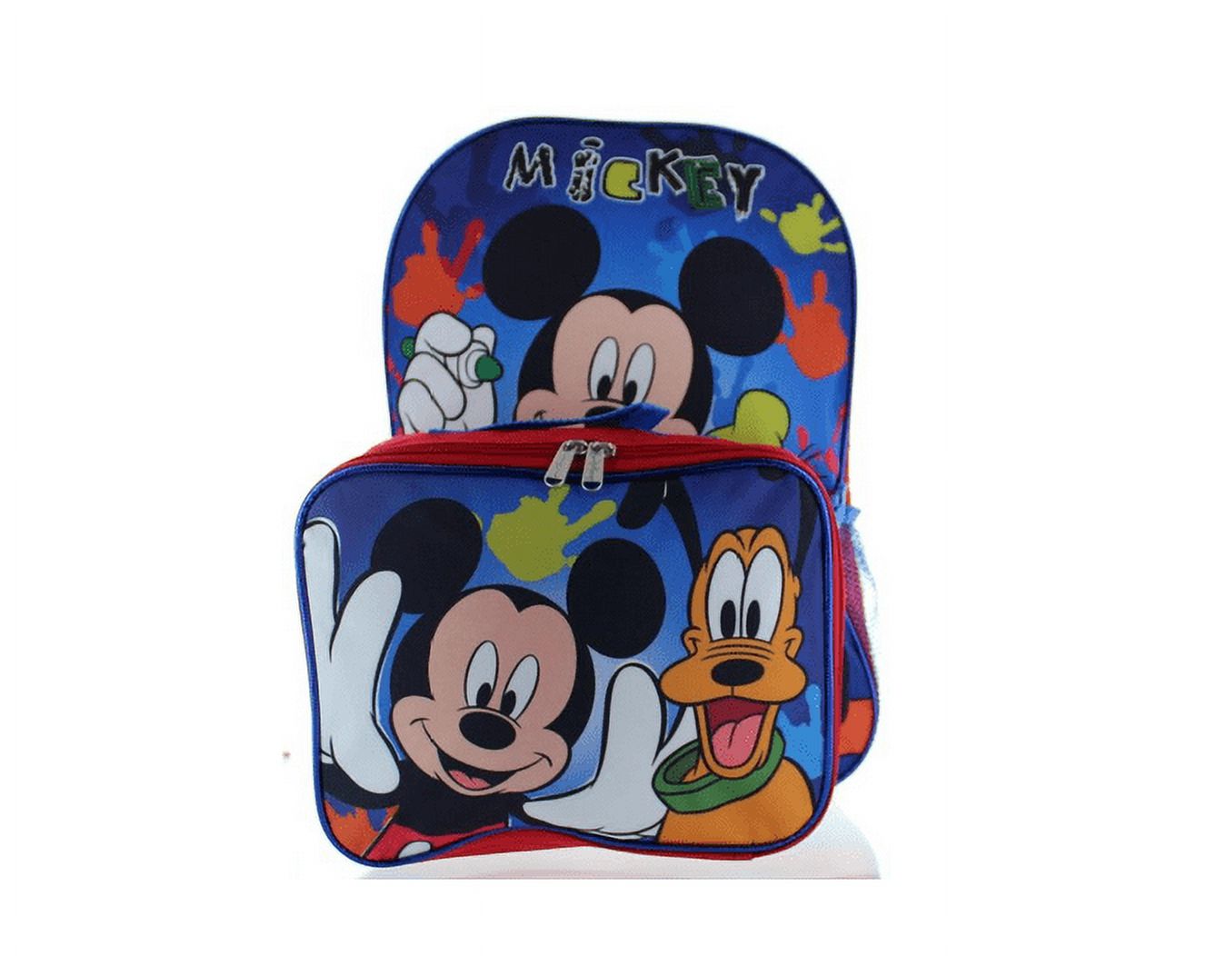 Backpack - Disney - Mickey Mouse - Blue w/Lunch Boys Bag School Bag 055041 - image 1 of 3