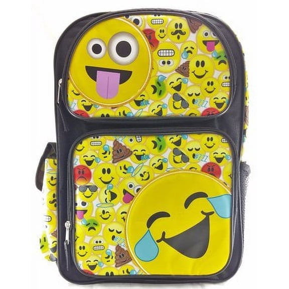 Backpack - Emojination - Yellow 3D Popup 16" School Bag New 139371