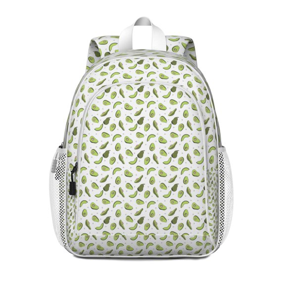 Backpack Featuring a Fresh Green Avocado Pattern with Water Resistant Fabric and Large Capacity Storage for Daily Commuting, Travel, Hiking and Weekend Adventures