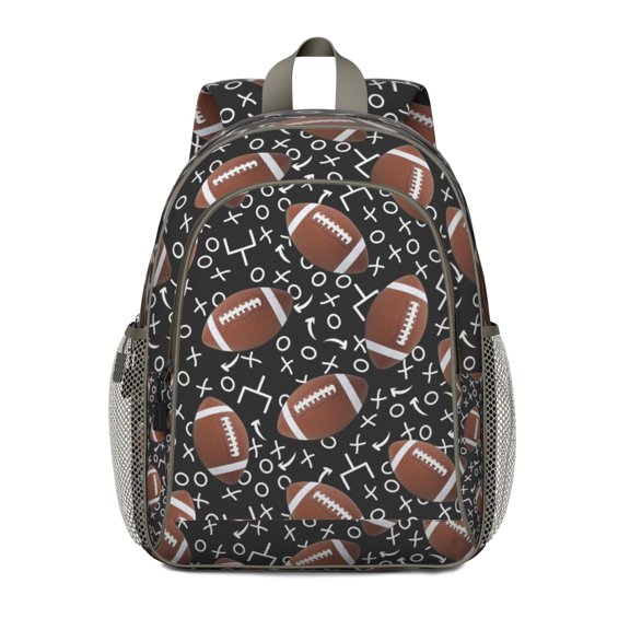 Backpack Featuring a Game Day Inspired Football Pattern Offers Durable Construction, Multiple Storage Pockets and Lightweight Comfort for Weekend Getaways, Office and Everyday Carry