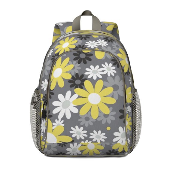 Backpack Featuring Pastel Daisy Floral Prints with Durable Water Resistant Construction for Office Essentials, Outdoor Recreation and Weekend Escapes