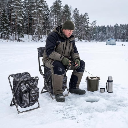 Backpack Fishing Chair with Cooler Bag and Backrest