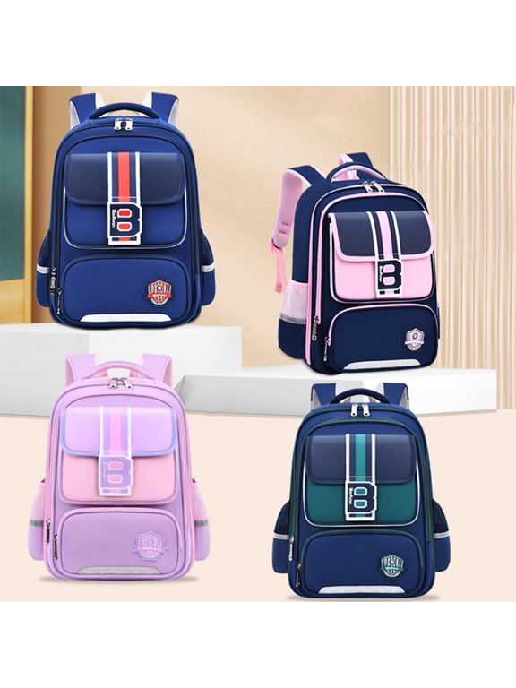 Backpack For School British Style Spine Protective Large Capacity Casual Daypack For Elementary Unisex Grades 1-6
