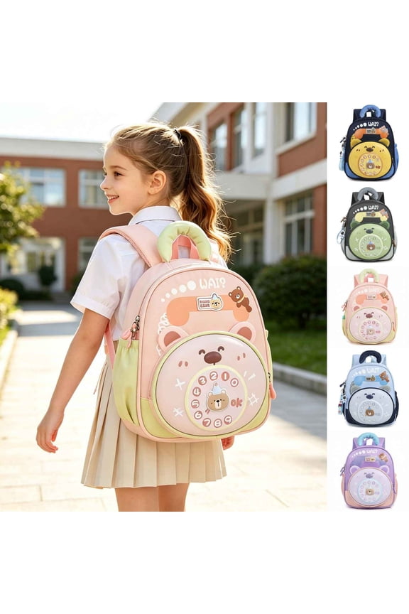 Backpack For School Hard Shell Cartoon Bear Backpack Ergonomic Protective Exterior Double Shoulder Daypack For Daily Use