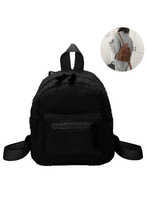 Backpack For School Soft Plush Casual Small Daypack Cute Fluffy Plush Lightweight Fashion Backpack for Daily Travel School