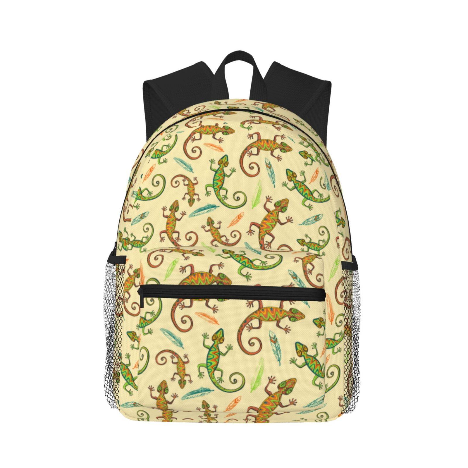 Backpack For Women/Men - Cute Gecko Lizard Feathers Lightweight Travel ...