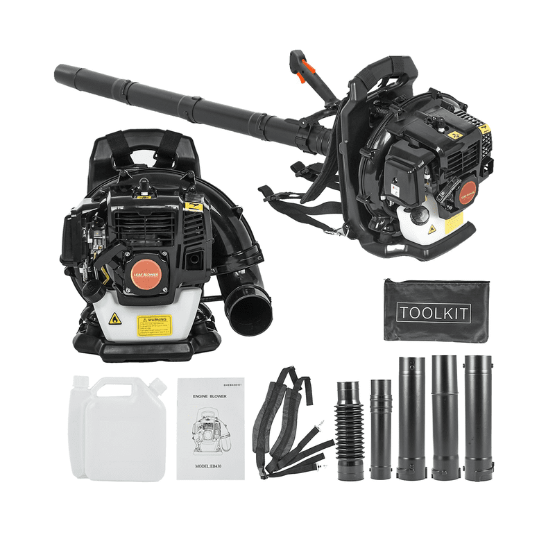 Backpack Gas Powered Leaf Blower, 52CC 550 CFM 1.7 HP 2-Cycle Grass Lawn Blower Air Cooling Gasoline Backpack Grass Blower with Air-Cooled, Snow Blower for Outdoor