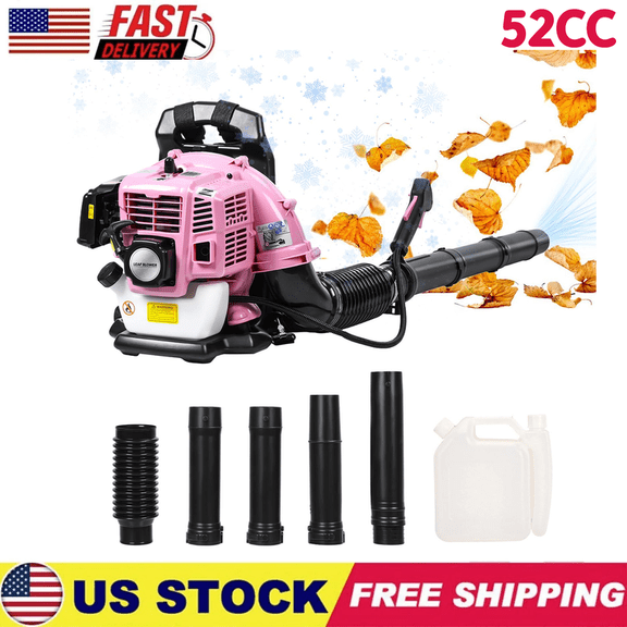 Backpack Gas Powered Leaf Blower, 52CC 550 CFM 1.7HP 2-Stroke Grass Lawn Blower Air Cooling Gasoline Backpack Grass Blower with Air-Cooled, Snow Blower for Outdoor