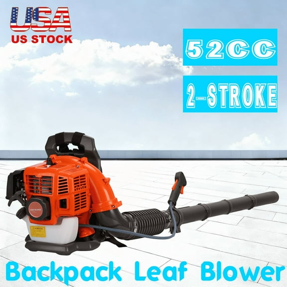 Backpack Gas Powered Leaf Blower, 52CC 550CFM 1.7 HP 2-Stroke Grass Lawn Blower Air Cooling Gasoline Backpack Grass Blower with Air-Cooled, Snow Blower for Outdoor