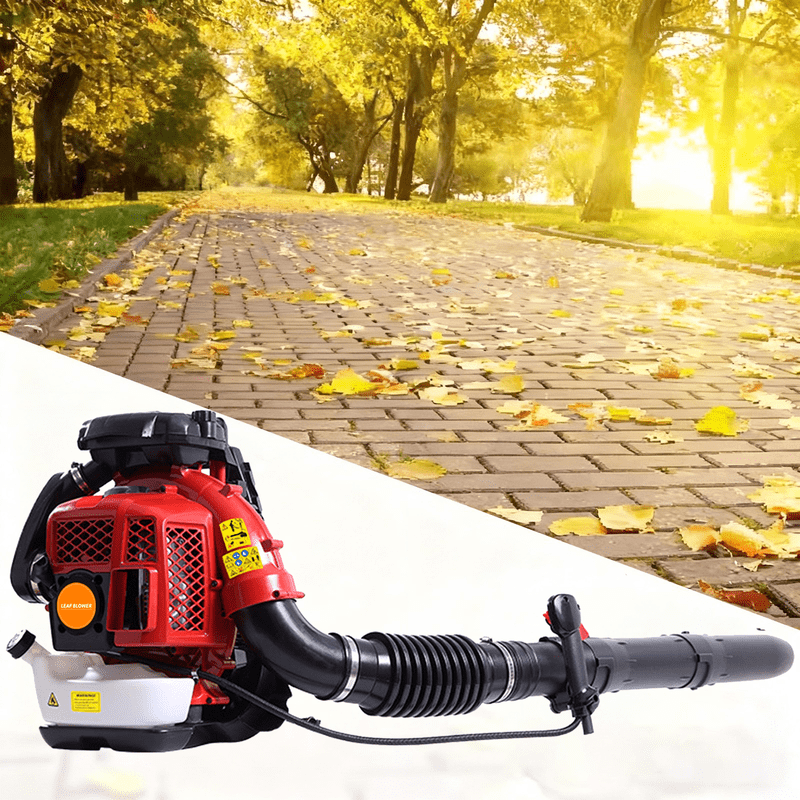 Backpack Gas Powered Leaf Blower, 80CC 900CFM 4.8HP 2-Cycle Grass Lawn Blower Air Cooling Gasoline Backpack Grass Blower with Air-Cooled, Snow Blower for Outdoor
