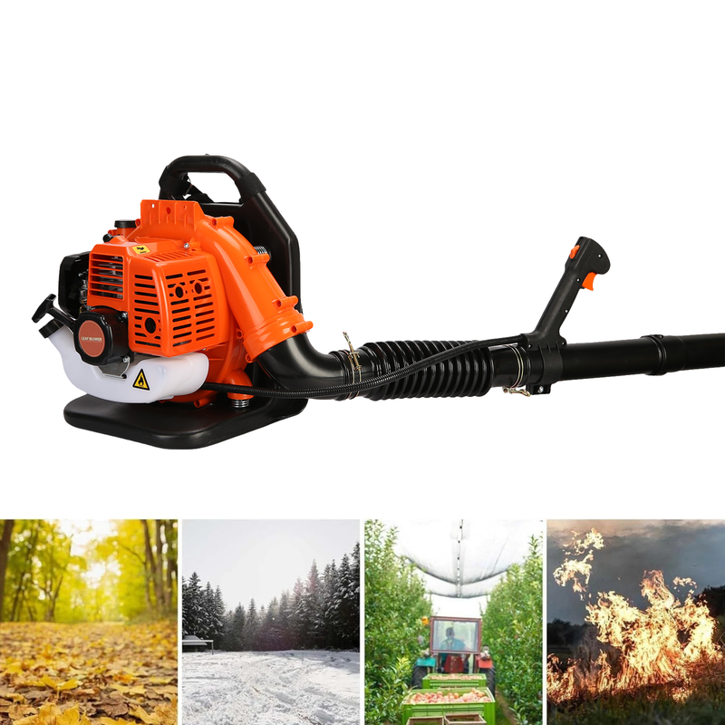 Backpack Gas Powered Leaf Blower, Commercial 550 CFM 52CC 1.7 HP 2-Stroke Powerful Lightweight Gasoline Grass Lawn Blower w/Harness Air-Cooled & Fuel Tank for Yard Lawn Care, Snow Removal