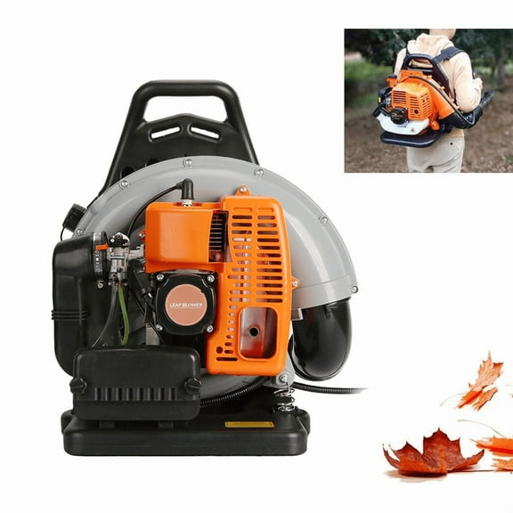 Backpack Gas Powered Leaf Blower, Commercial 665 CFM 63CC 3 HP 2 Cycle Powerful Lightweight Gasoline Grass Lawn Blower w/Harness Air-Cooled & Fuel Tank for Yard Lawn Care, Snow Removal