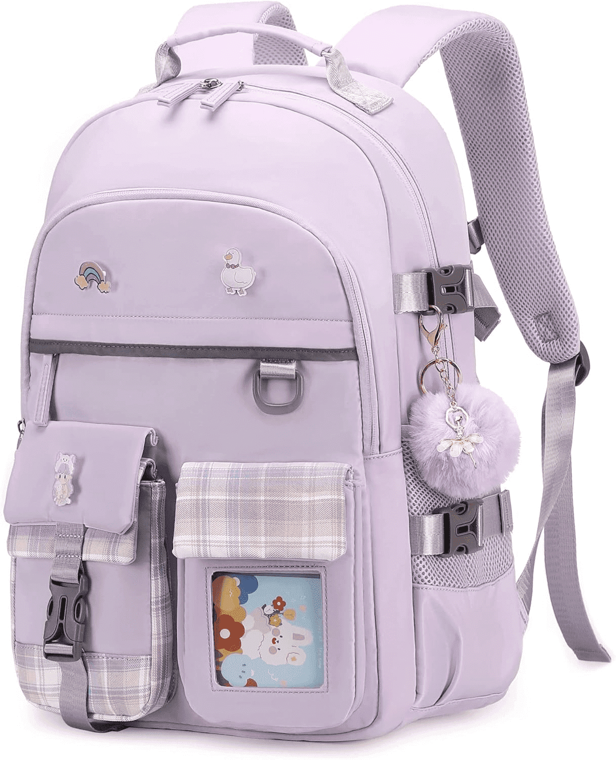 AO ALI VICTORY Backpack for Girls, 15.6 inch Laptop School Bag Kids Kindergarten Elementary  Large Bookbags for  Girls Women Students Casual Travel Daypacks (Purple)