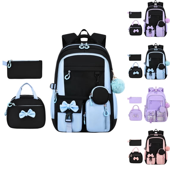 Backpack for Girls - Bookbag Backpacks Schoolbag for Girls Kids Teen Women Casual Travel Daypacks - School Bag Elementary Middle School College Cute Backpack with Lunch Box (Blue)