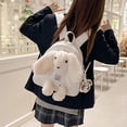 thumbnail image 1 of Backpack Girls Detachable Bunny Plush Backpack Casual Everyday Stylish Daypack with Toy White One Size, 1 of 4