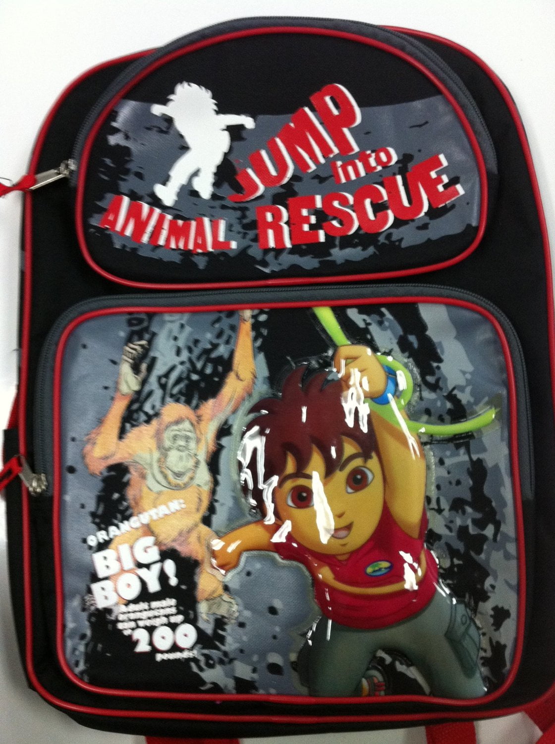 Go Diego Go Jump Rescue Black Large School Backpack Bookbag