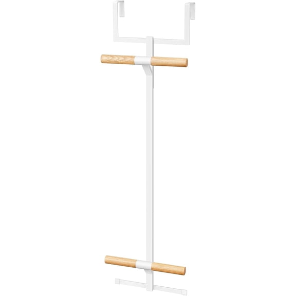 Backpack Hanger for Closet, Metal Storage Rack Backpack Hooks,2 Tiered Over The Door Hanger for Backpack,Heavy Duty Over The Door Hook Storage for Backpack, Coat, Bag, Hat,White