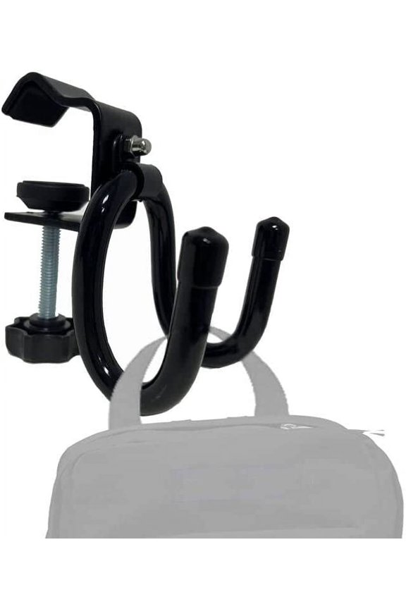 Backpack Hanger Handbag Organizer Lunch Bag Storage Purse Hook Bag Rack Laptop Bag Holder Clamp-On Desk Mount Backpack Hanger to Reduce Desk Clutter (Hold Up to 20 lb. Capacity )