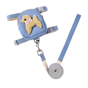 Backpack Harness with Pockets for Small Dogs and Cats, Cute Soft Backpack with Adjustable Leash and Snack Pouch, Comfortable for Walks and Travel