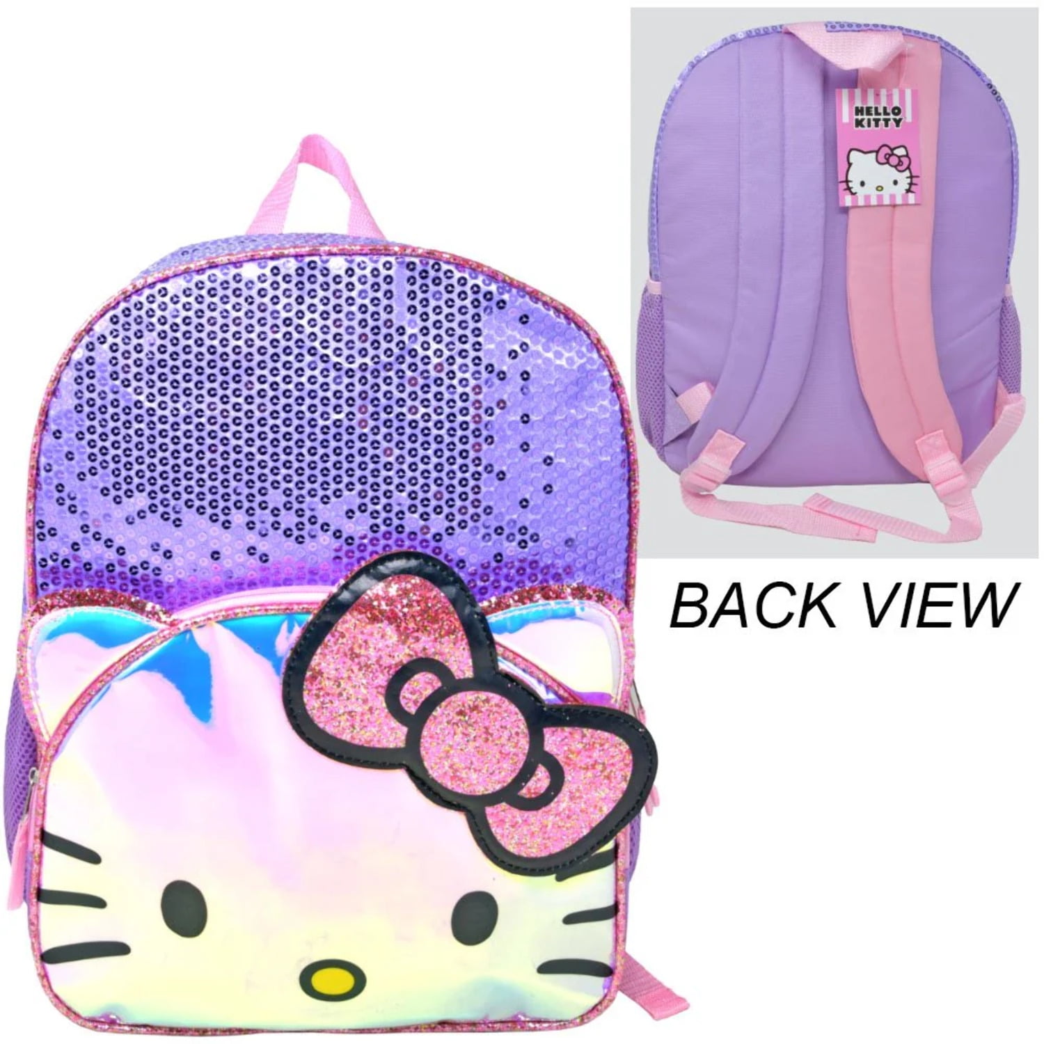 Backpack Hello Kitty Big Silver Sequins Face