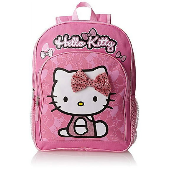 Backpack - Hello Kitty - Glitter Pink 3D Bow 16" School Bag New 833739