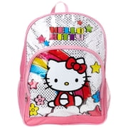 Backpack - Hello Kitty - Pink Underglass Shiny Foil Large School Bag New 826175