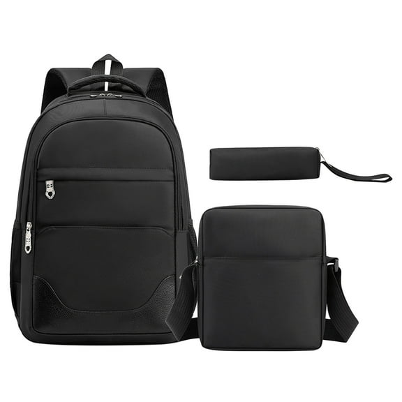 Backpack High School Backpack Three Sets Of Leisure Large Capacity Outdoor Travel Backpack Up to 50% off Black