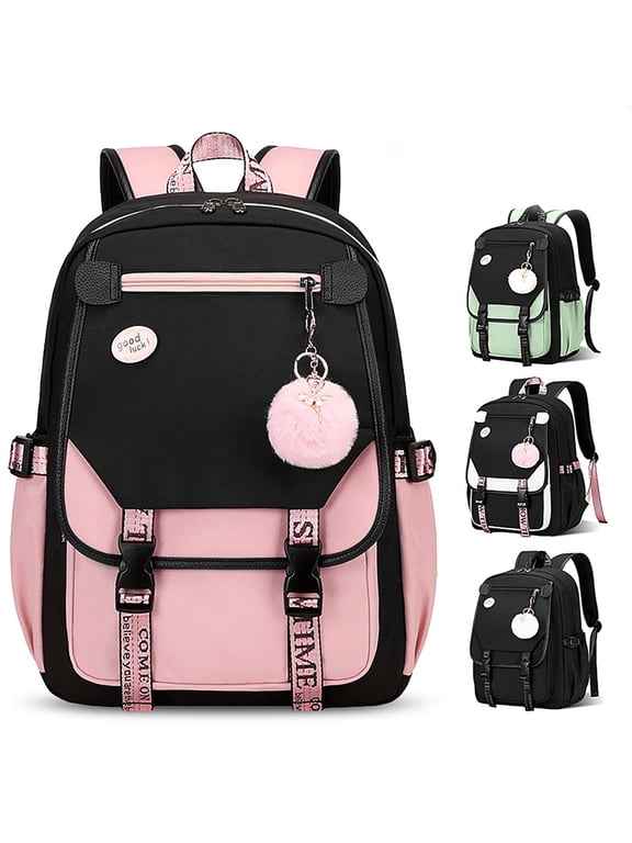 Backpack High School Bag College Backpacks Anti Theft Travel Back Pack Large Bookbags for Teens Women Students /Black White