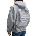 thumbnail image 1 of Backpack Hoodie for Women Zipper Creative Lightweight Travel Hooded Sweatshirts Casual Fall Fashion Loose Jackets, 1 of 9