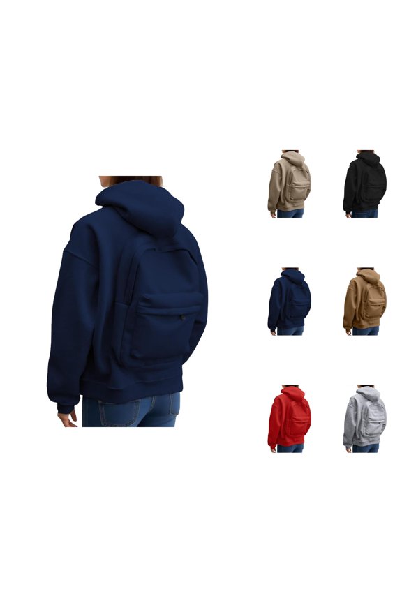 Backpack Hoodies for Women 2025 Long Sleeve Travel Hoodie with Backpack Zip Up Hooded Sweatshirt Jacket with Pockets