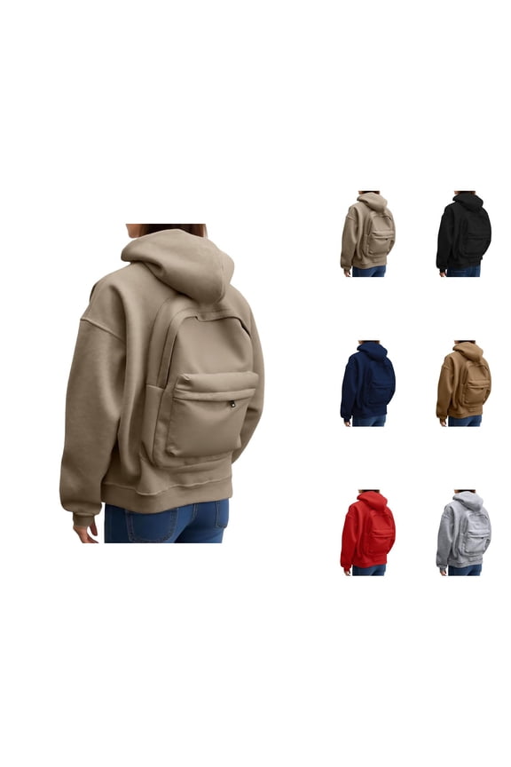 Backpack Hoodies for Women 2025 Long Sleeve Travel Hoodie with Backpack Zip Up Hooded Sweatshirt Jacket with Pockets