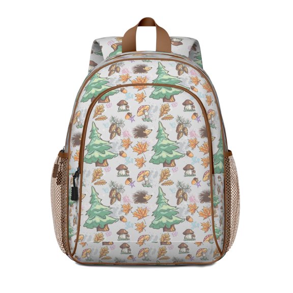 Backpack Inspired by Autumn Hedgehog Artwork with Large Capacity Compartments and Organized Storage for Work Supplies, Electronics and Weekend Getaways