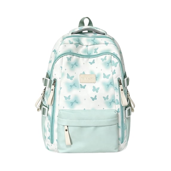 Backpack for Kids Cute Butterfly Print Backpack for Girls,Aesthetic Color Block School Backpack,Large Capacity Multi‑Pocket Bookbag for Teen Girls School Travel