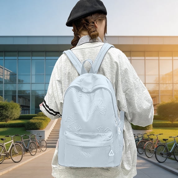 Backpack Kids Minimalist Student Backpack Casual Daypack for School Commute Travel Ergonomic Design Blue One Size