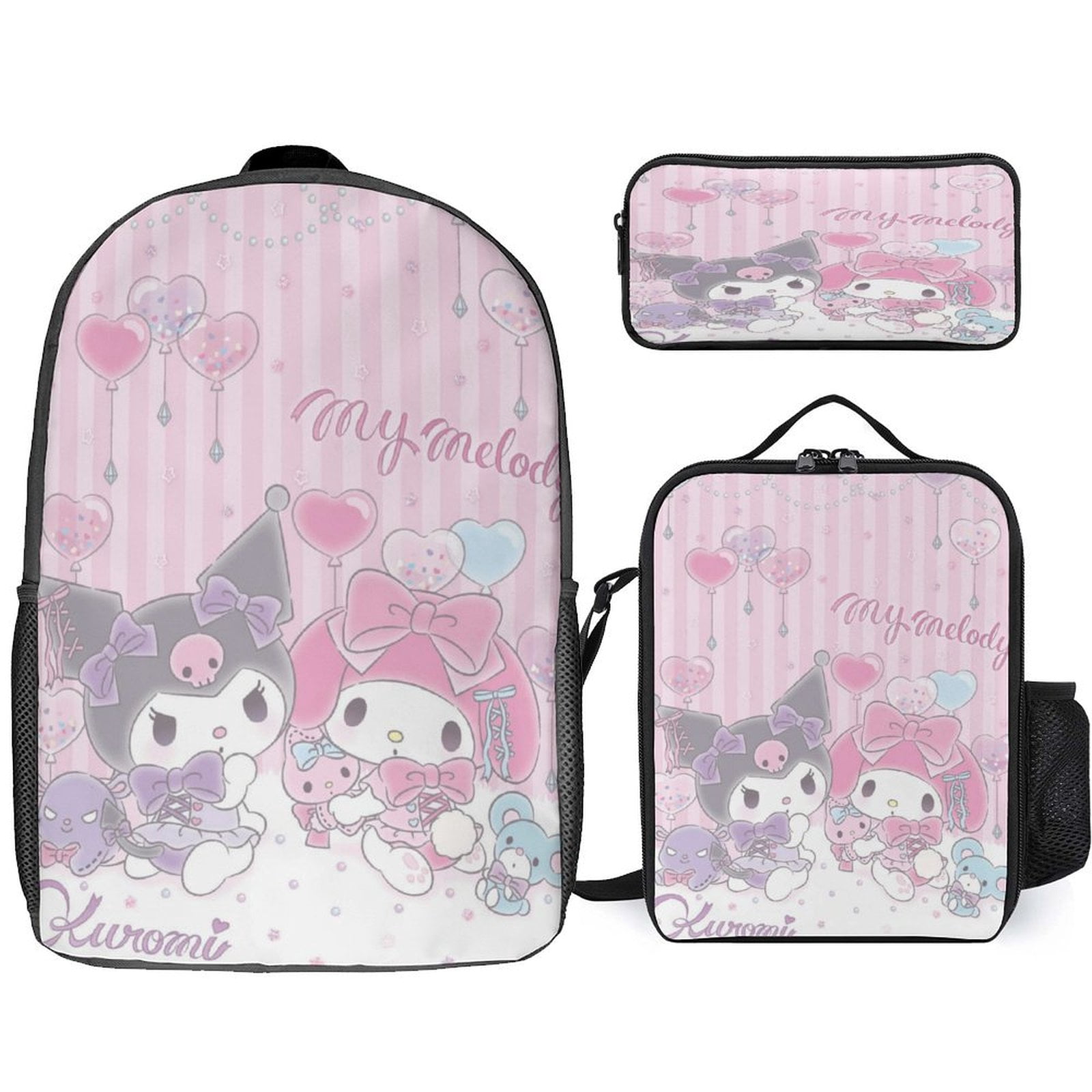 Backpack Kuromi Three Piece Set Combination Backpack + Pencil Case ...