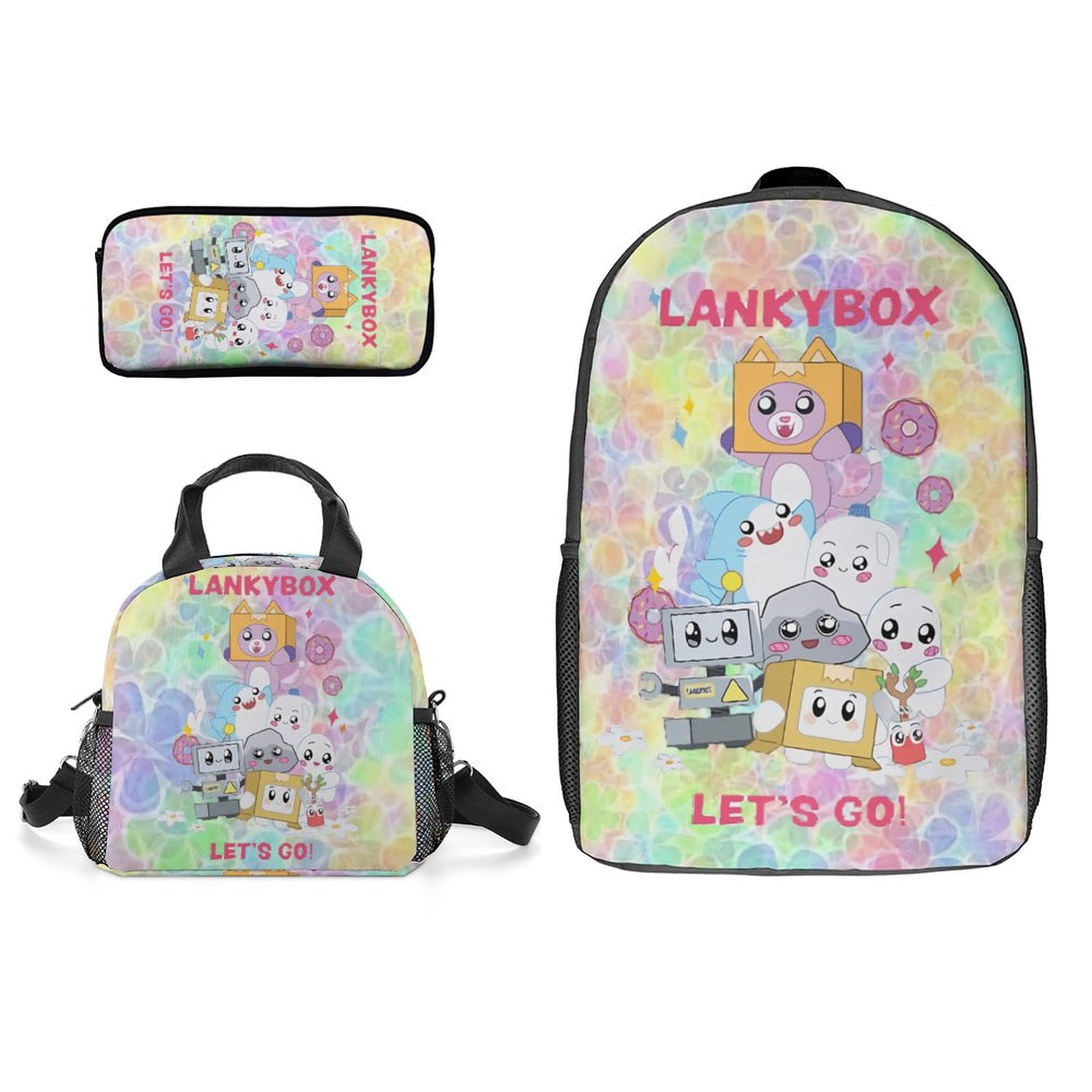 Backpack Lan-key Box With Lunch Box Pencil Bag 3Set for Men Women ...