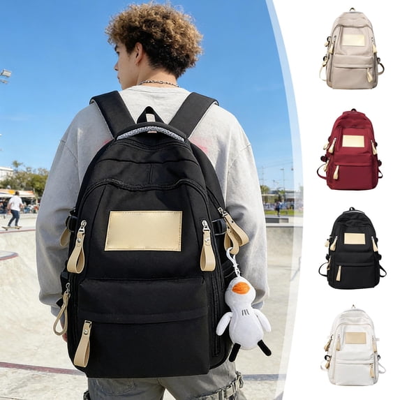 Backpack Large Capacity Korean Style Concise Travel Daypack Polyester Water Repellent Bookbag for Teens College Adults Unisex Campus Fashion by PALIFEUR