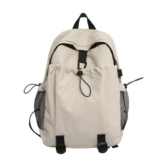 Backpack Large Capacity Lightweight Travel Daypack Waterproof Nylon Bag with Multiple Pockets for Commuting Outdoor Hiking and Daily Use, White